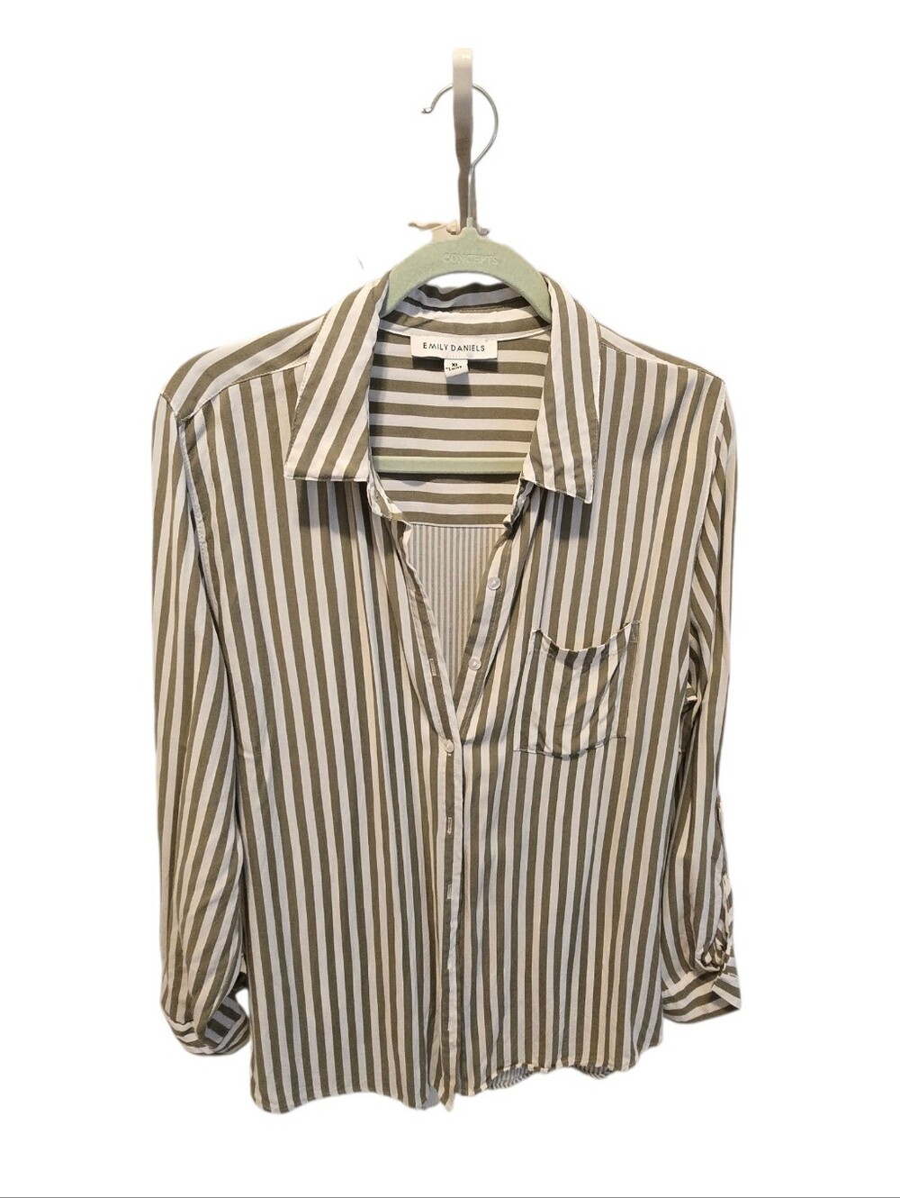 Emily Daniels Striped Button-Down Shirt Size XL
